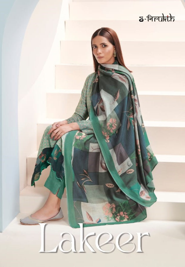 S Nirukth Lakeer Cotton Digital Print With Embroidery Work Suits