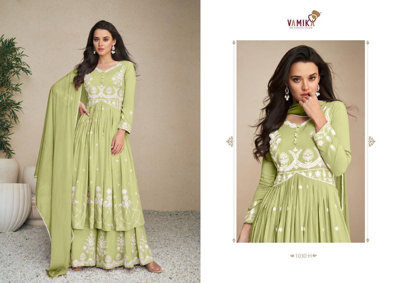 Vamika Lakhnavi Vol 5 Gold Rayon Beautiful Lakhnavi Designer Ready Made Suits
