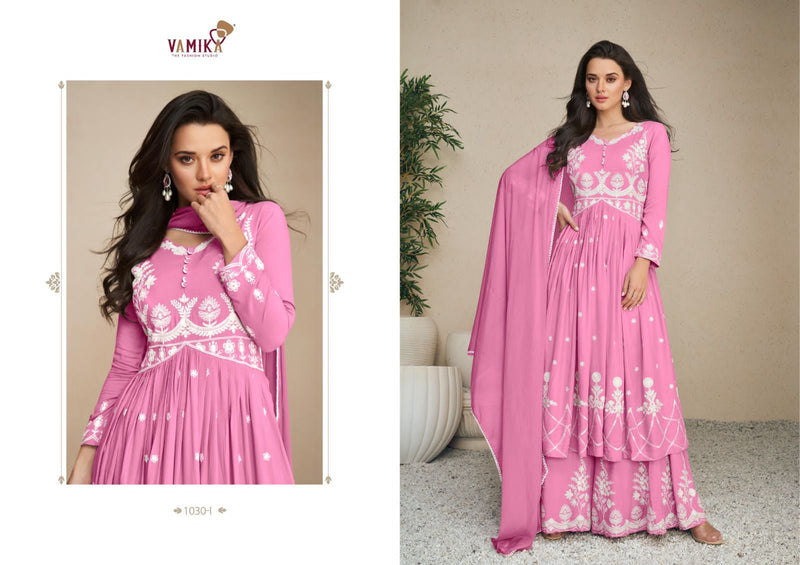 Vamika Lakhnavi Vol 5 Gold Rayon Beautiful Lakhnavi Designer Ready Made Suits