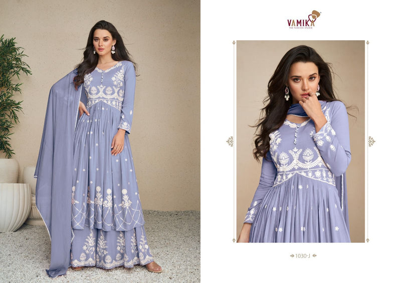 Vamika Lakhnavi Vol 5 Gold Rayon Beautiful Lakhnavi Designer Ready Made Suits