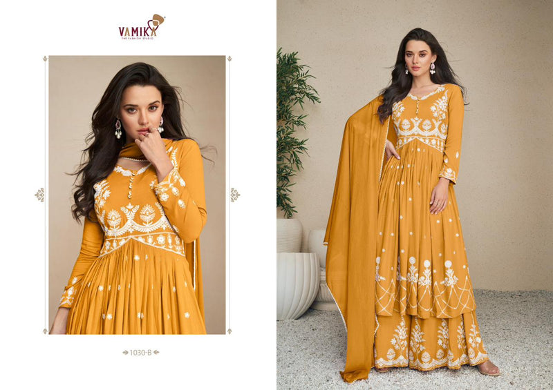 Vamika Lakhnavi Vol 5 Silver Rayon Beautiful Thered Work Designer Ready Made Suits