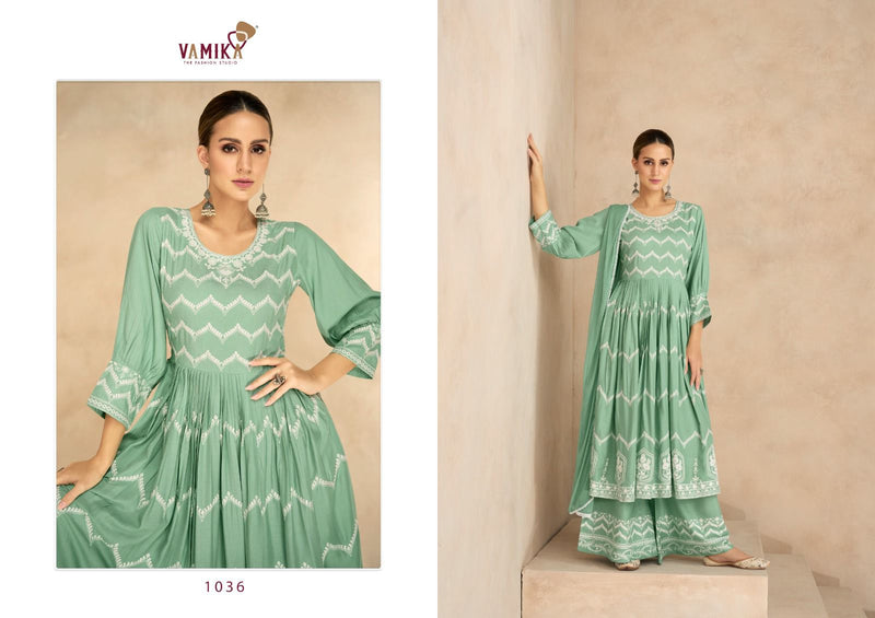 Vamika Lakhnavi Vol 6 Rayon With Beautiful Thered Work Designer Ready Made Suit