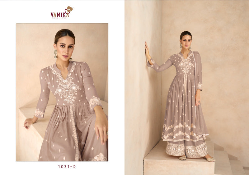 Vamika Lakhnavi Vol 6 Gold Rayon With Beautiful Designer Readymade Suit Collection