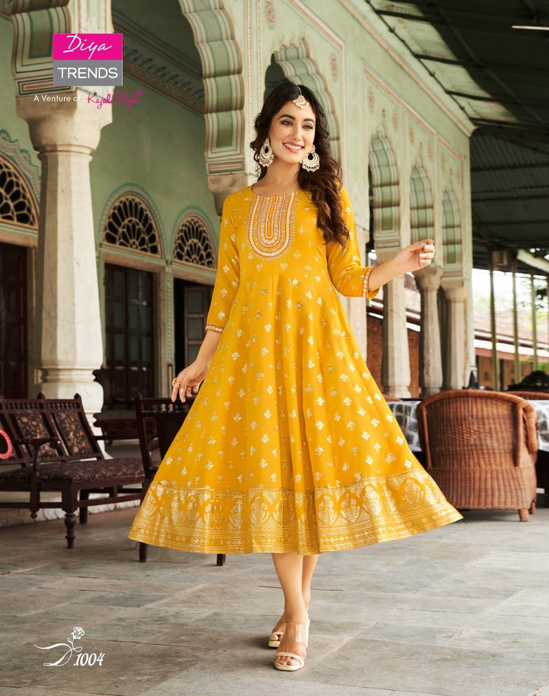 Diya Trends Lakme Vol 1 Rayon Fancy Embroidery Designer Gows