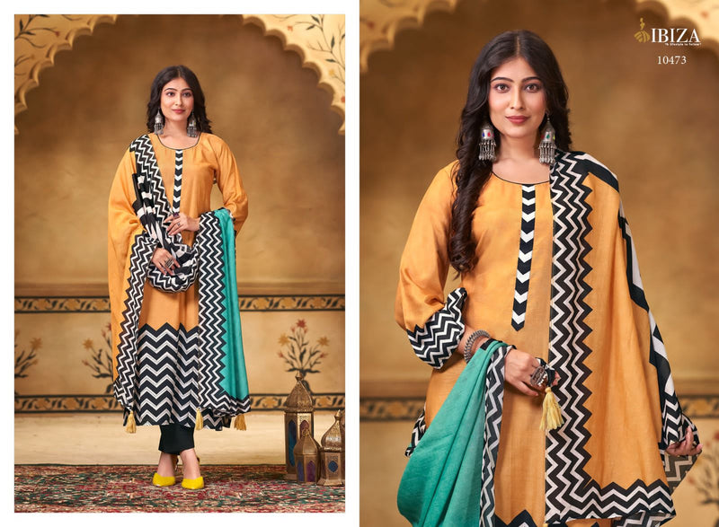 Ibiza Lashkara Muslin Digital Printe With Handwork Salwar Suit