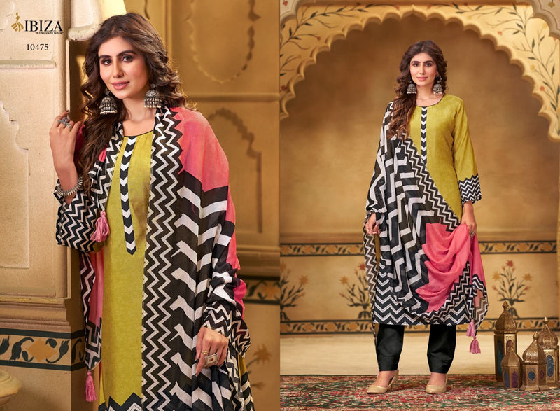 Ibiza Lashkara Muslin Digital Printe With Handwork Salwar Suit