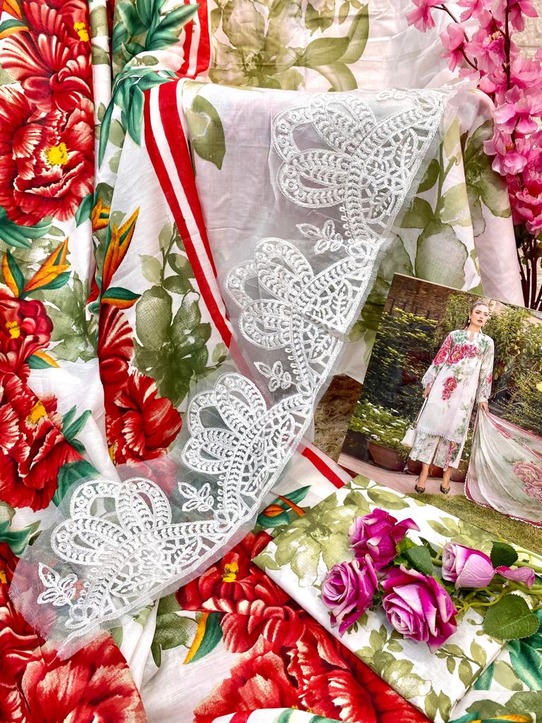 Ramsha Riwaj Lawn Collection Cotton Embroidery Work Suits Collection