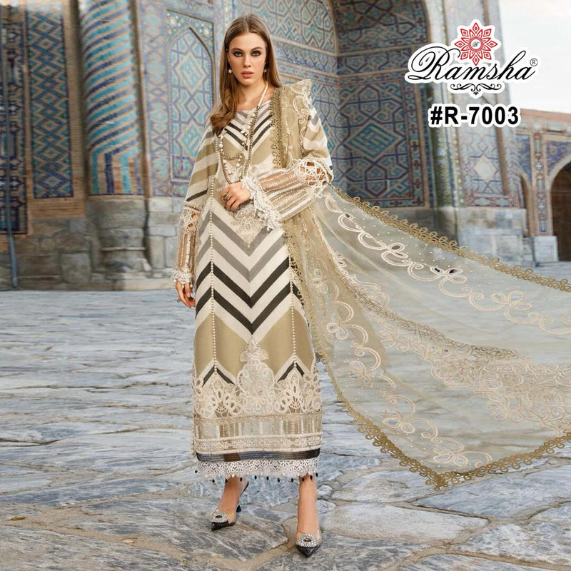 Ramsha Riwaj Lawn Collection Cotton Embroidery Work Suits Collection