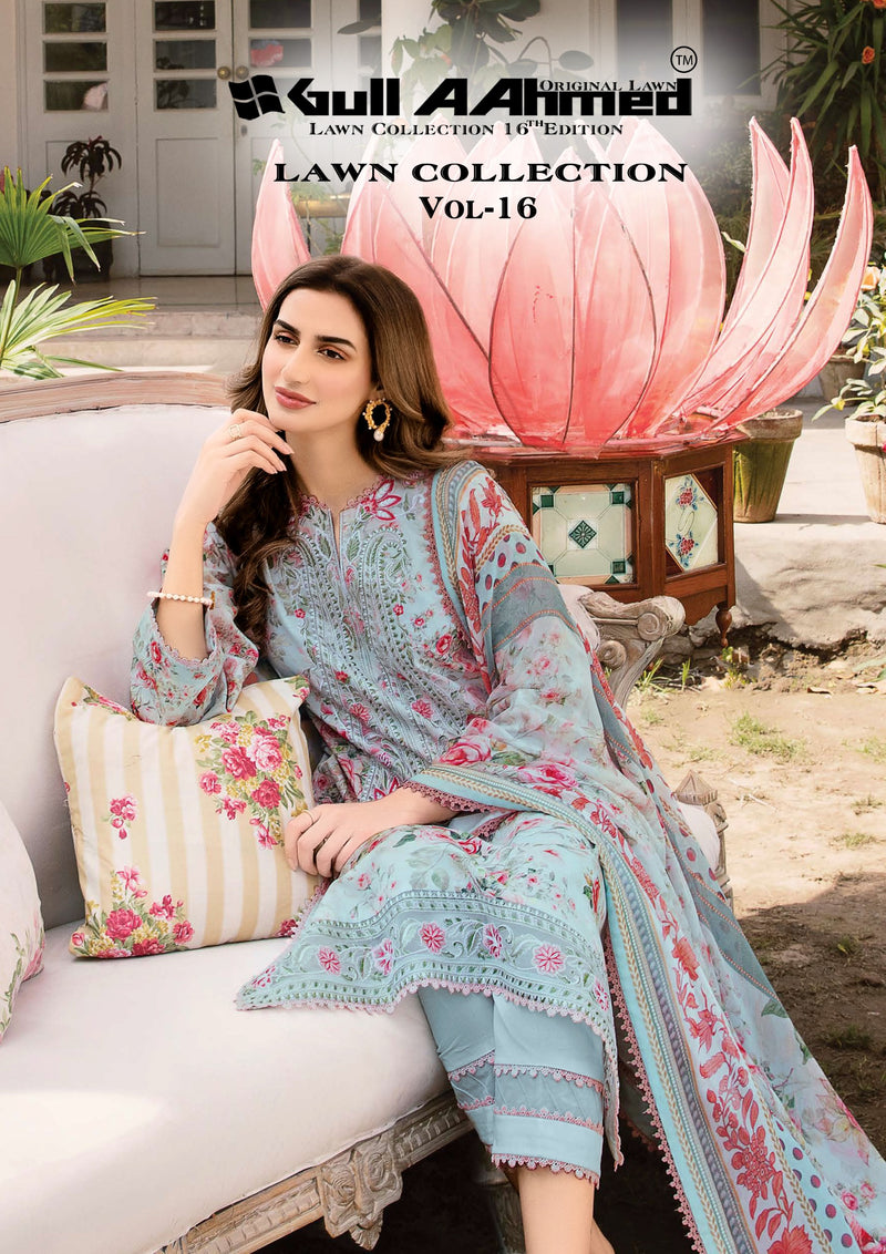 Gull Aahmed Lawn Collection Vol 16 Lawn Cotton Digital Printed Salwar Kameez