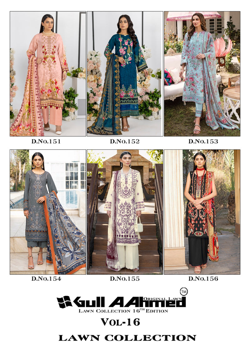 Gull Aahmed Lawn Collection Vol 16 Lawn Cotton Digital Printed Salwar Kameez