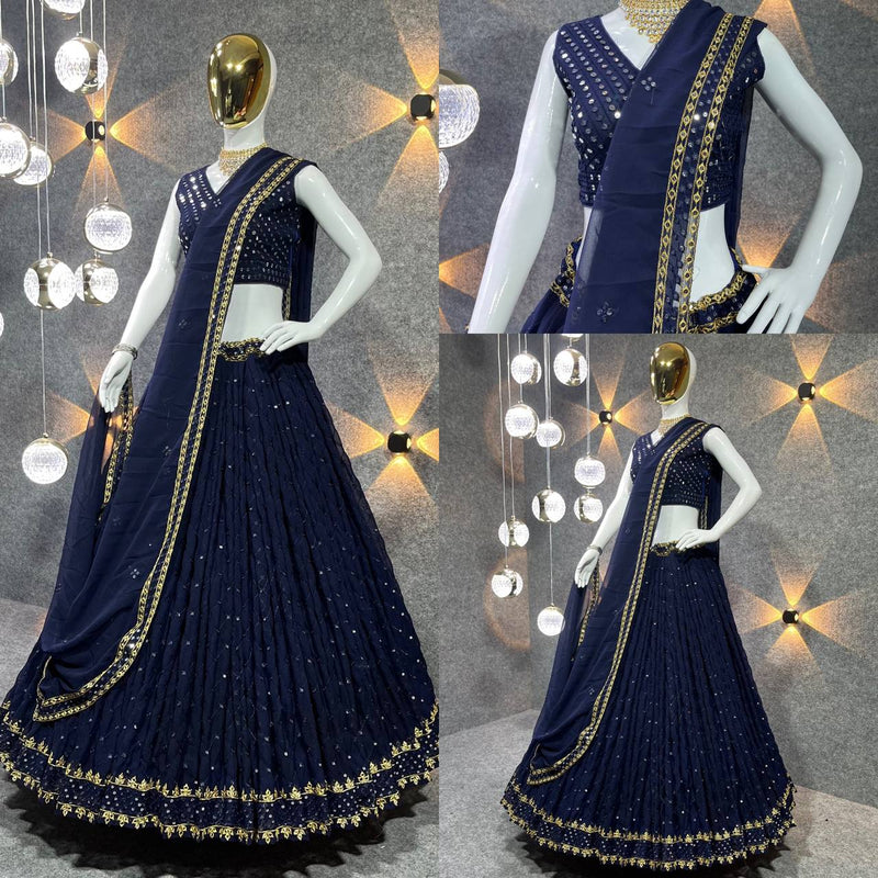 Mf Lehnga Choli Collection Georgette Heavy Sequence Work Lehnga Choli