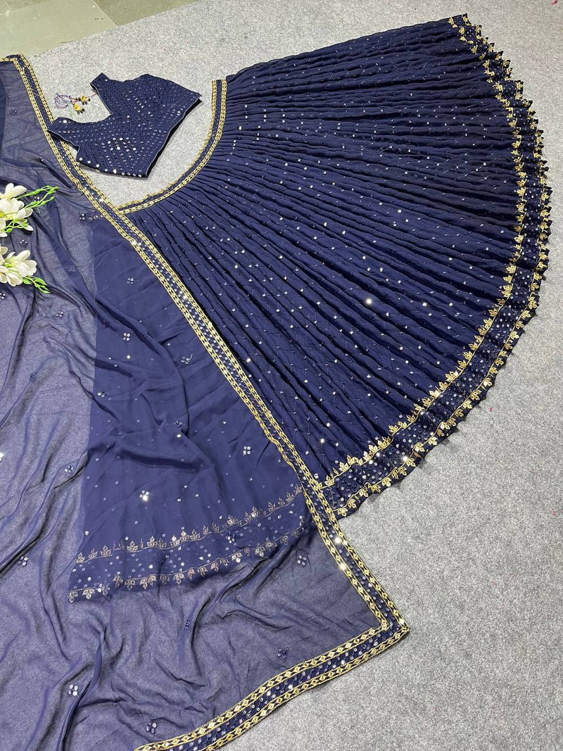 Mf Lehnga Choli Collection Georgette Heavy Sequence Work Lehnga Choli