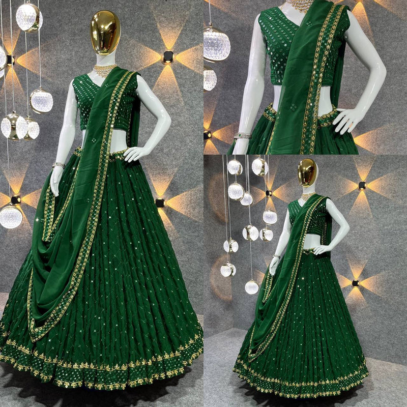 Mf Lehnga Choli Collection Georgette Heavy Sequence Work Lehnga Choli