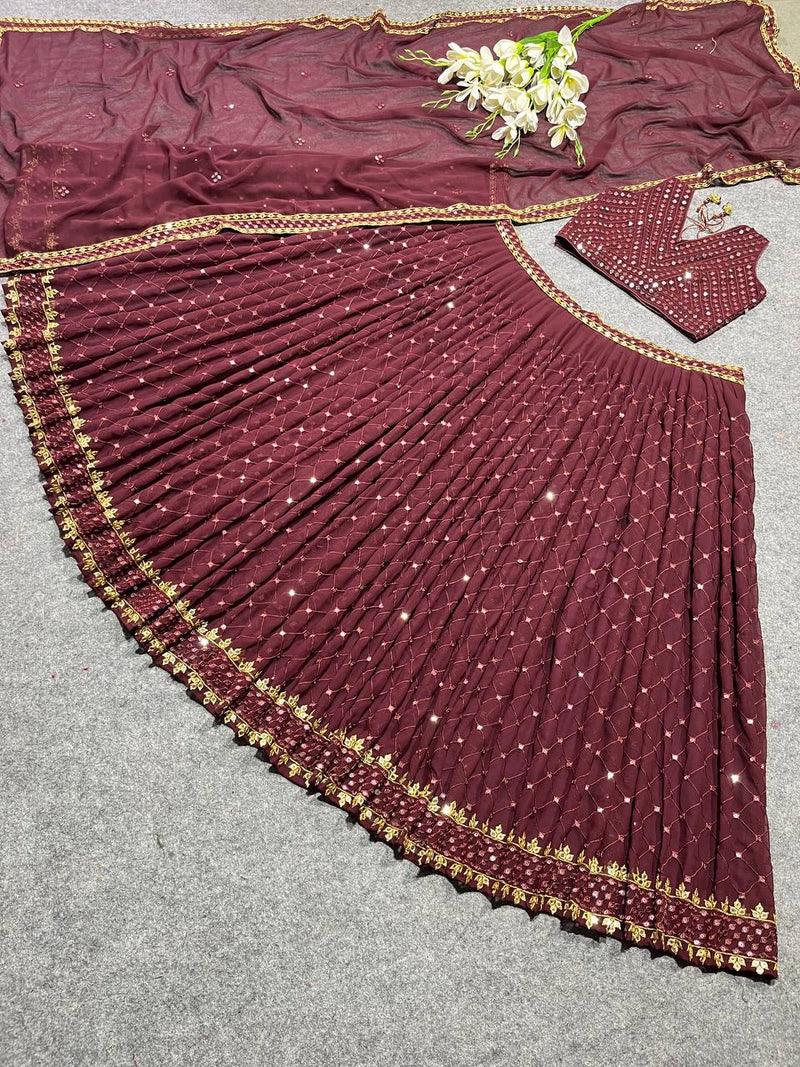 Mf Lehnga Choli Collection Georgette Heavy Sequence Work Lehnga Choli