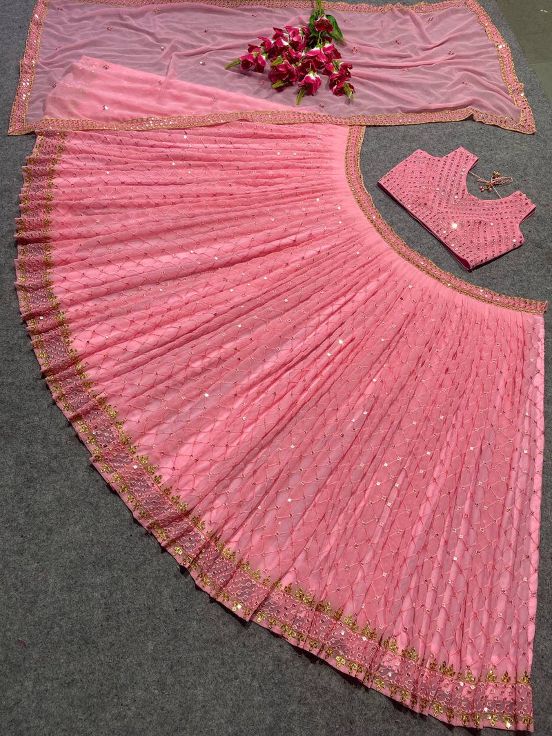 Mf Lehnga Choli Collection Georgette Heavy Sequence Work Lehnga Choli