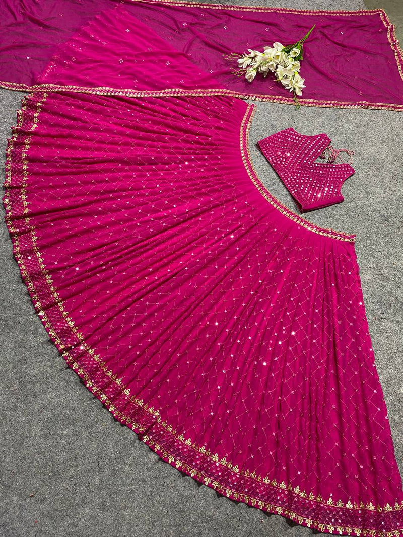 Mf Lehnga Choli Collection Georgette Heavy Sequence Work Lehnga Choli