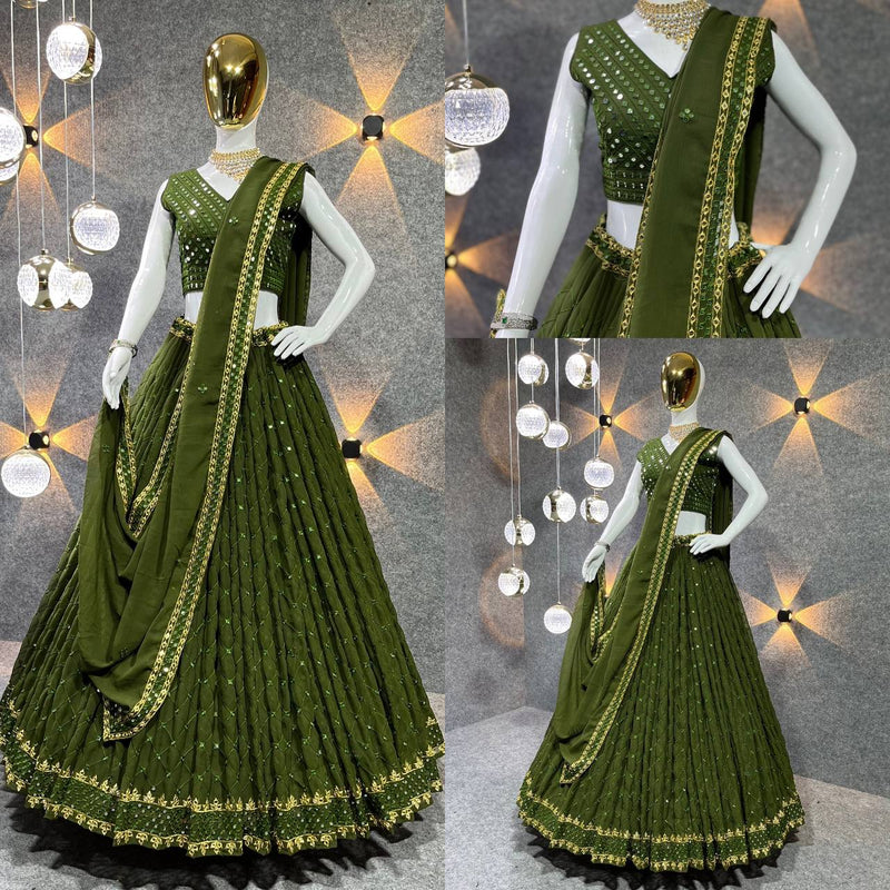 Mf Lehnga Choli Collection Georgette Heavy Sequence Work Lehnga Choli