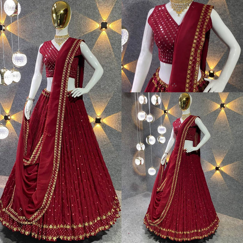 Mf Lehnga Choli Collection Georgette Heavy Sequence Work Lehnga Choli