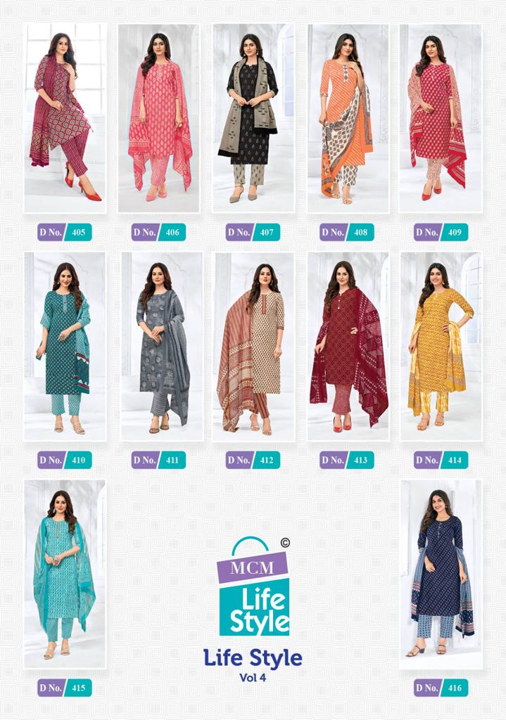 MCM LIFESTYLE VOL 4 COTTON PRINTED FANCY KURTI