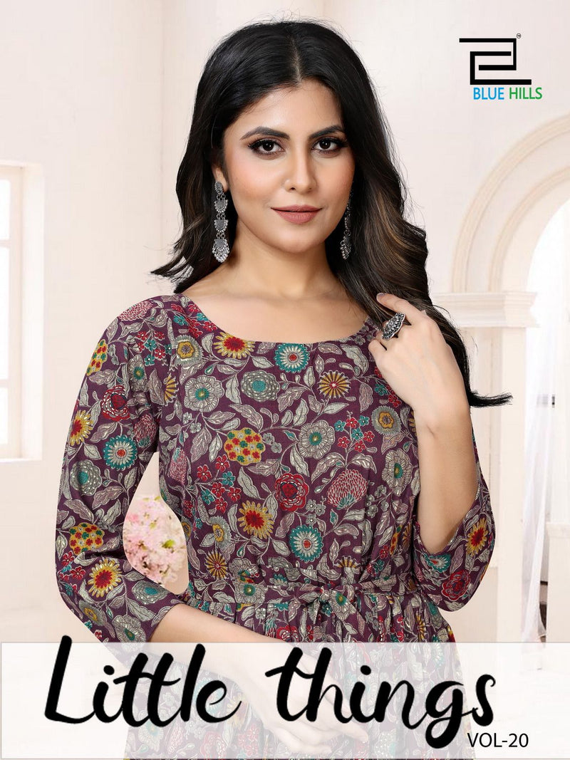 Blue Hills Little Things Vol 20 Rayon Mill Print Fancy Casual Wear Kurtis