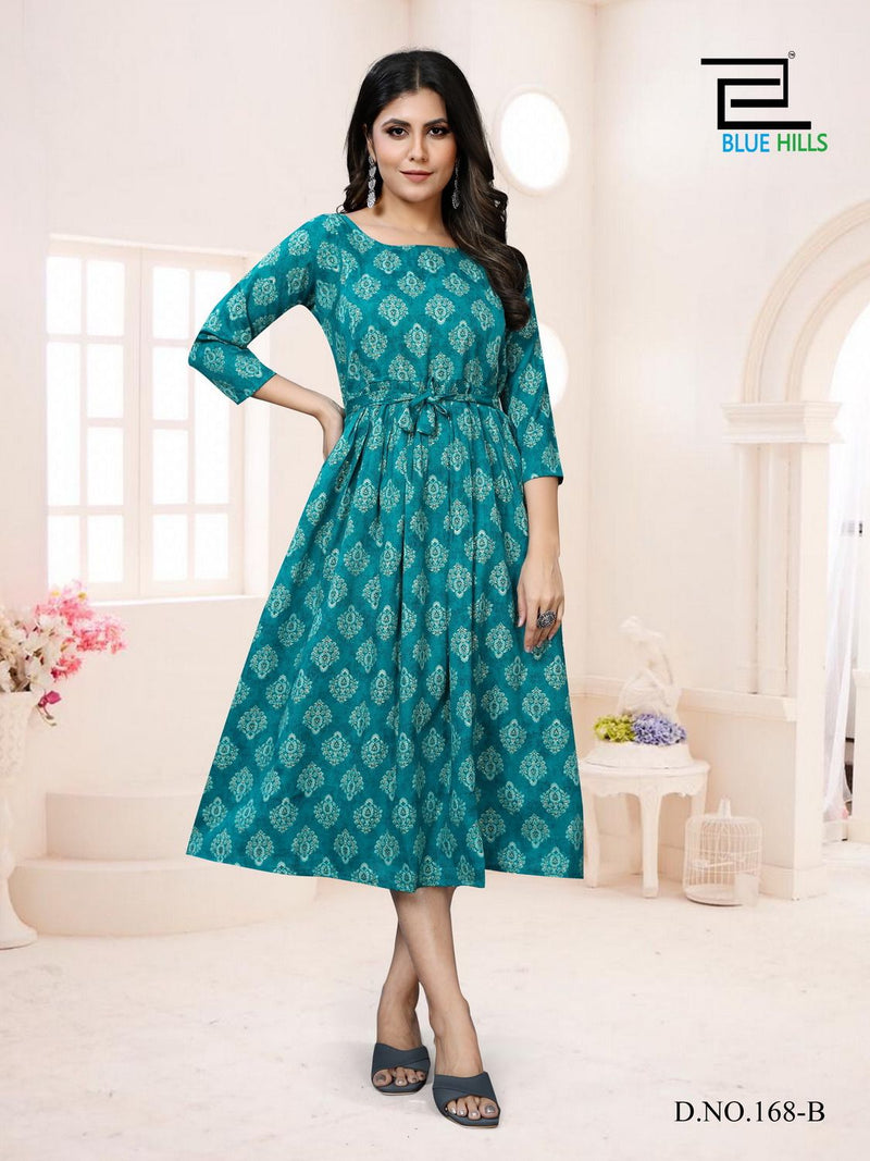 Blue Hills Little Things Vol 20 Rayon Mill Print Fancy Casual Wear Kurtis