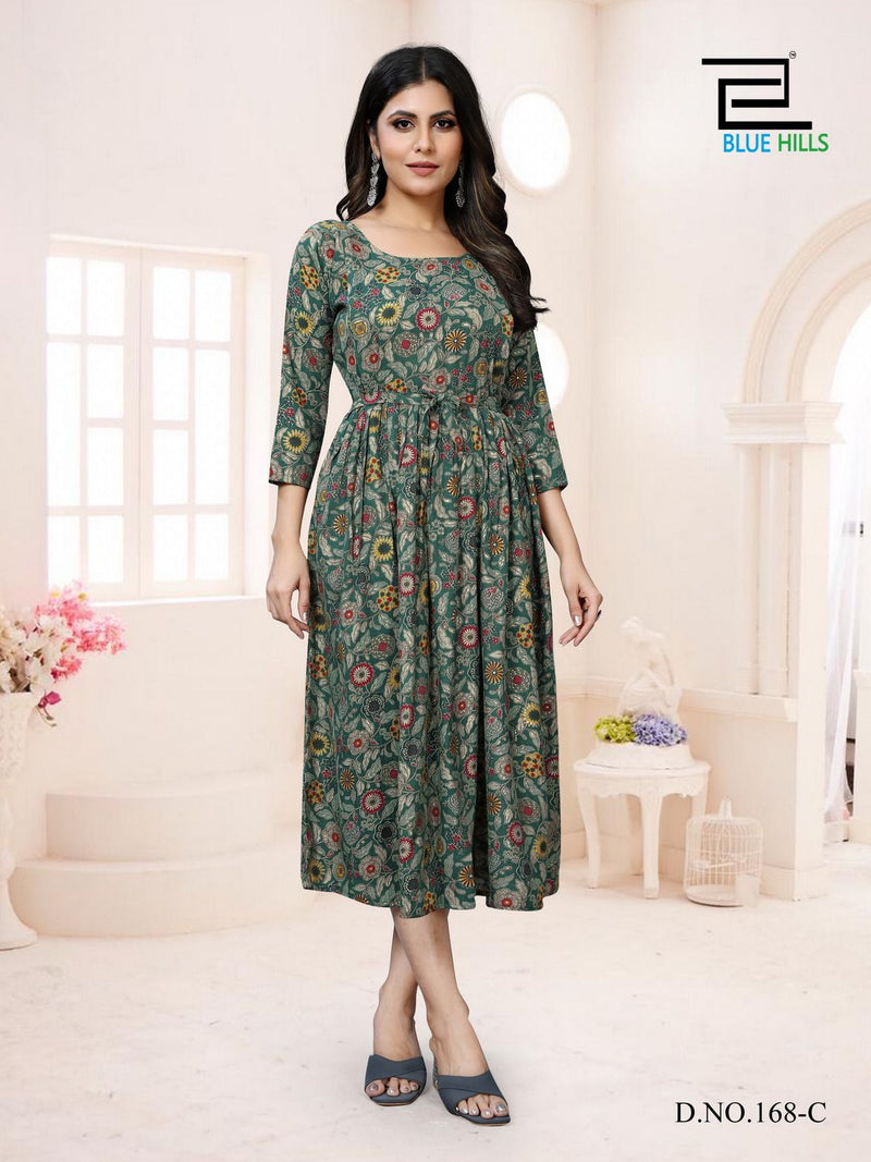 Blue Hills Little Things Vol 20 Rayon Mill Print Fancy Casual Wear Kurtis