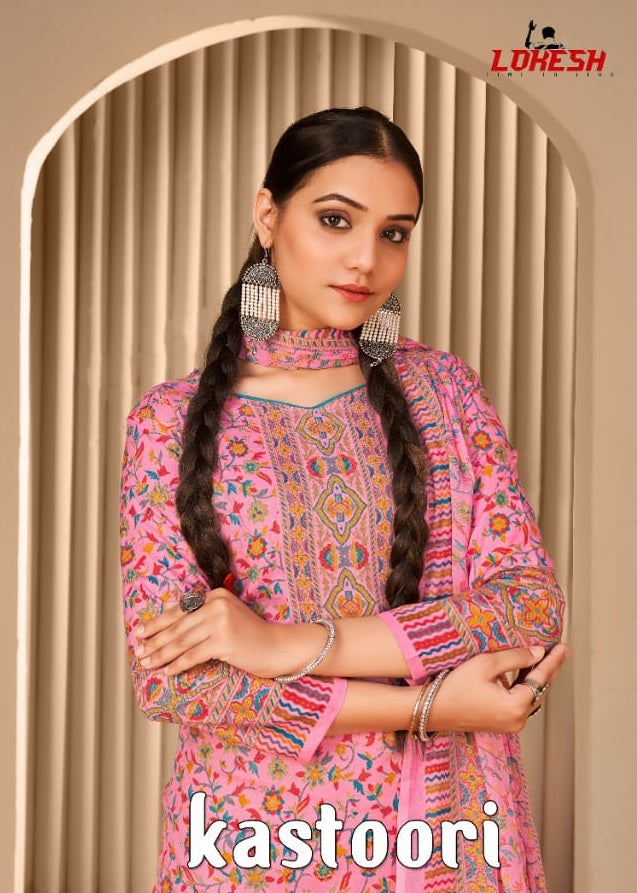 Lokesh Kasturi Soft Cotton Jacquard Style Printed Designer Salwar Kameez