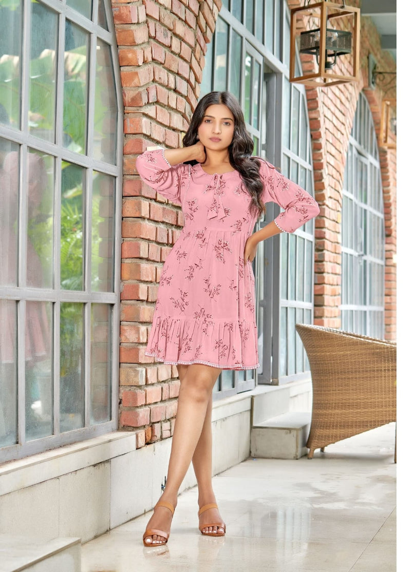 Tips And Tops Looks Vol 4 Rayon Prints Fancy Western Kurtis