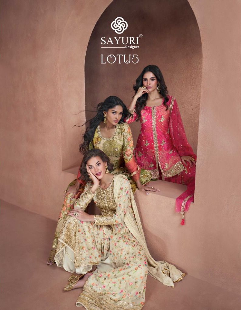 Sayuri Designer Studio Lotus Real Georgette Heavy Designer Party Wear Suit Collection