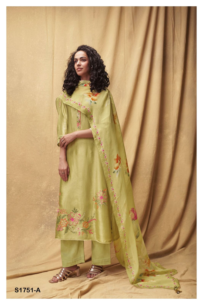 Ganga Loyola 1751 Russian Silk With Embroidery Designer Suits
