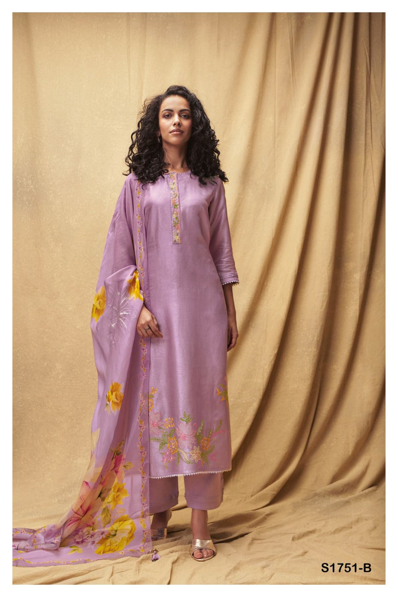 Ganga Loyola 1751 Russian Silk With Embroidery Designer Suits