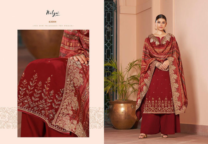 Lt Launched Nitya Vol 163 Natural Crape With Swarovski Work Dress Materials
