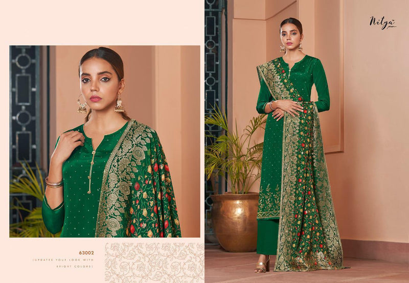Lt Launched Nitya Vol 163 Natural Crape With Swarovski Work Dress Materials