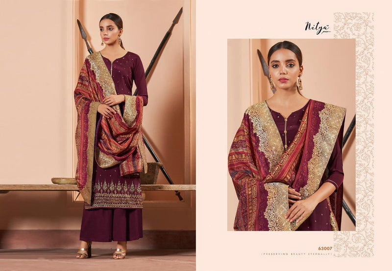 Lt Launched Nitya Vol 163 Natural Crape With Swarovski Work Dress Materials