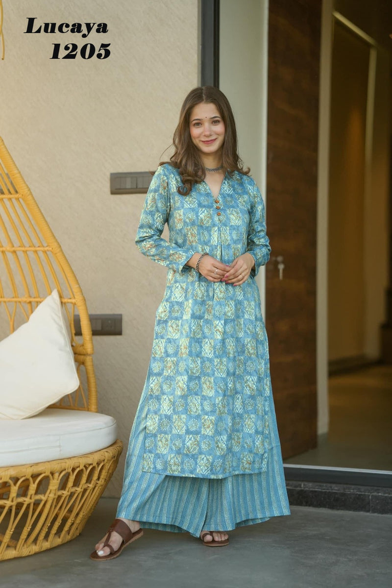 Lucaya Vol 12 Muslin With Heavy Digital Printed Kurti With Bottom