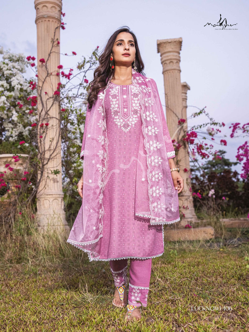 Mayur Lucknowi Vol 4 Rayon Excusive Lucknowi Kurti With Pant