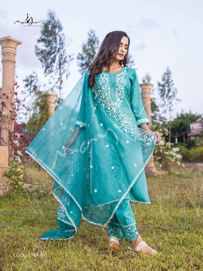 Mayur Lucknowi Vol 4 Rayon Excusive Lucknowi Kurti With Pant