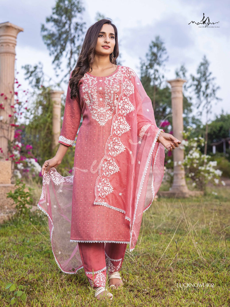 Mayur Lucknowi Vol 4 Rayon Excusive Lucknowi Kurti With Pant