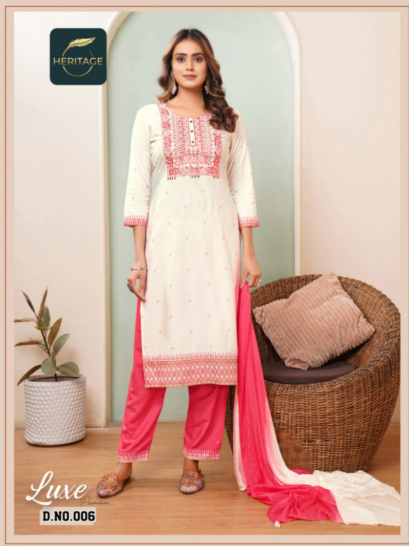 Heritage Collection Luxe Premium Rayon Sequence Designer Kurti Combo