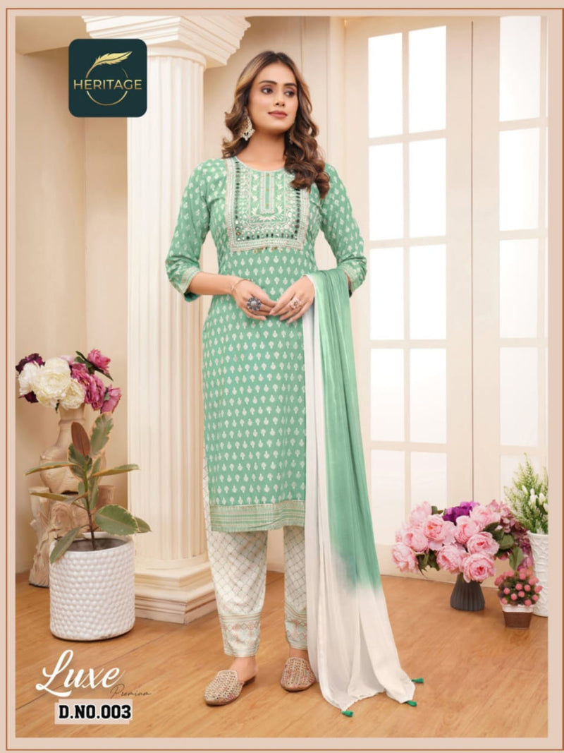 Heritage Collection Luxe Premium Rayon Sequence Designer Kurti Combo