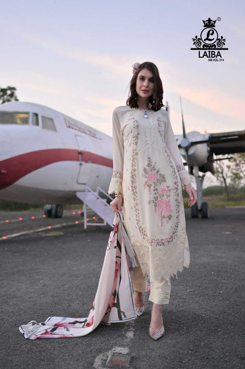 Laiba Designer Am Vol 314 Pure Georgette Fancy Wear Pret Kurti