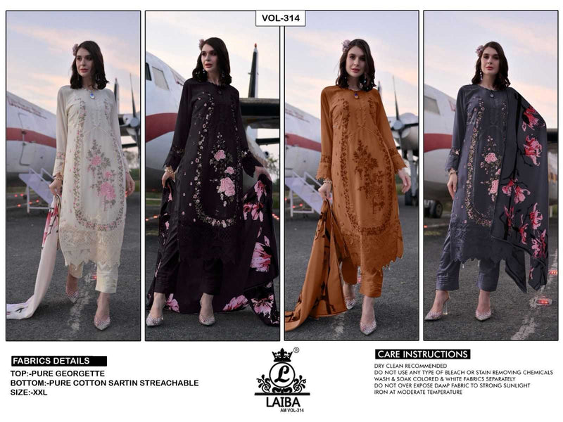 Laiba Designer Am Vol 314 Pure Georgette Fancy Wear Pret Kurti