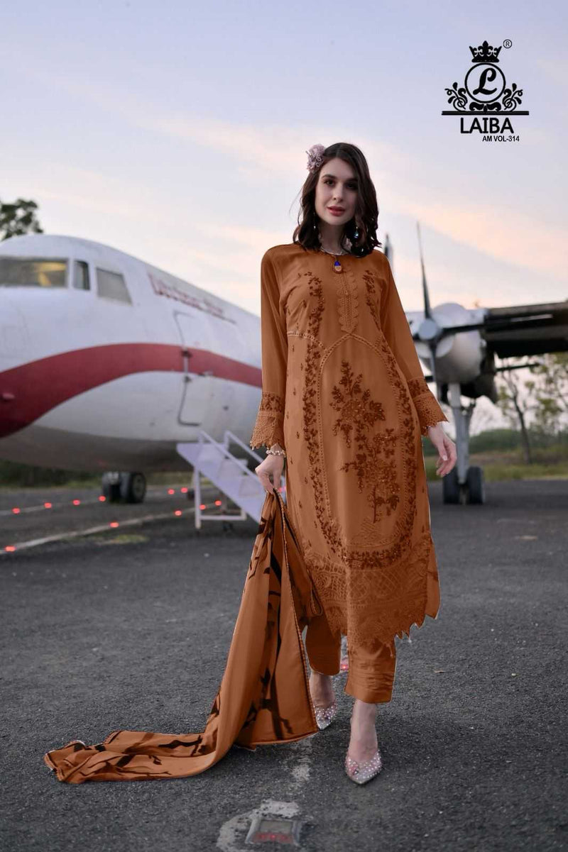 Laiba Designer Am Vol 314 Pure Georgette Fancy Wear Pret Kurti