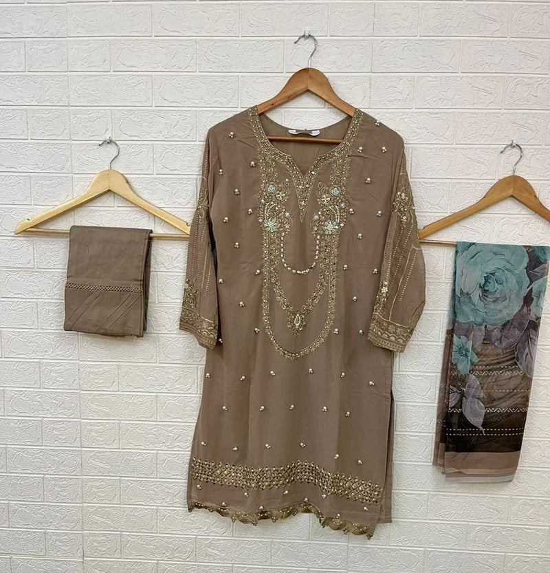 Laxuria Trendz 1288 Faux Georgette Handwork Stylish Pret Kurti