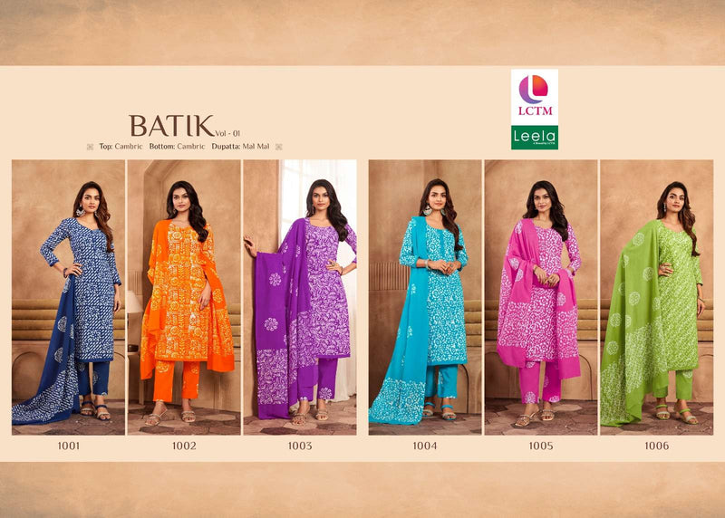 Leela Batik Vol 1 Cambric Cotton Digital Party Wear Salwar Suit