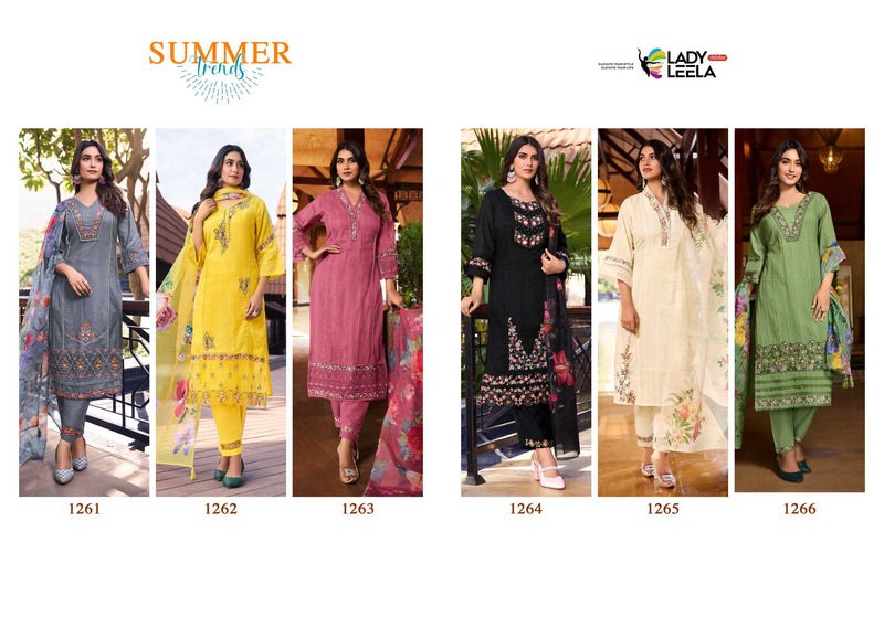 Leela Lady Summer Trends Cotton  Embroidery & Handwork Fancy Designer Combo Set Of Kurti