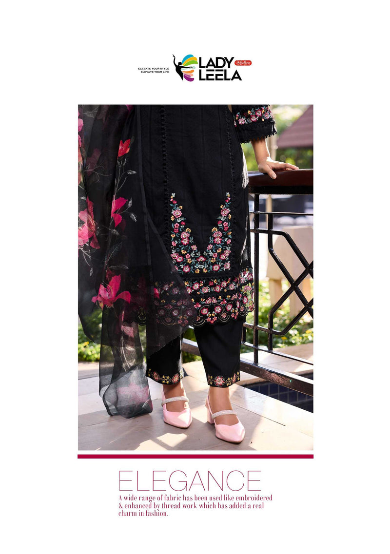 Leela Lady Summer Trends Cotton  Embroidery & Handwork Fancy Designer Combo Set Of Kurti