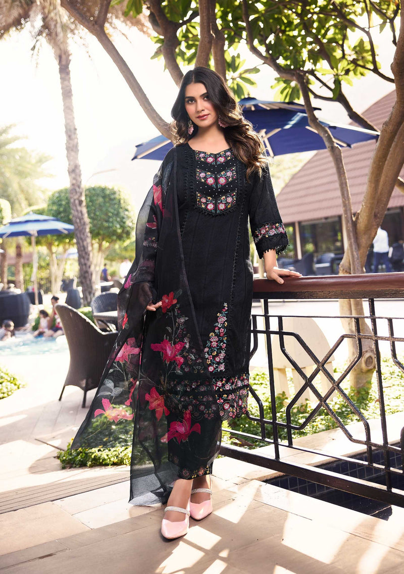 Leela Lady Summer Trends Cotton  Embroidery & Handwork Fancy Designer Combo Set Of Kurti