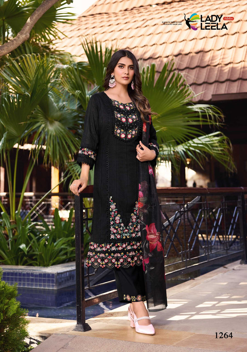 Leela Lady Summer Trends Cotton  Embroidery & Handwork Fancy Designer Combo Set Of Kurti