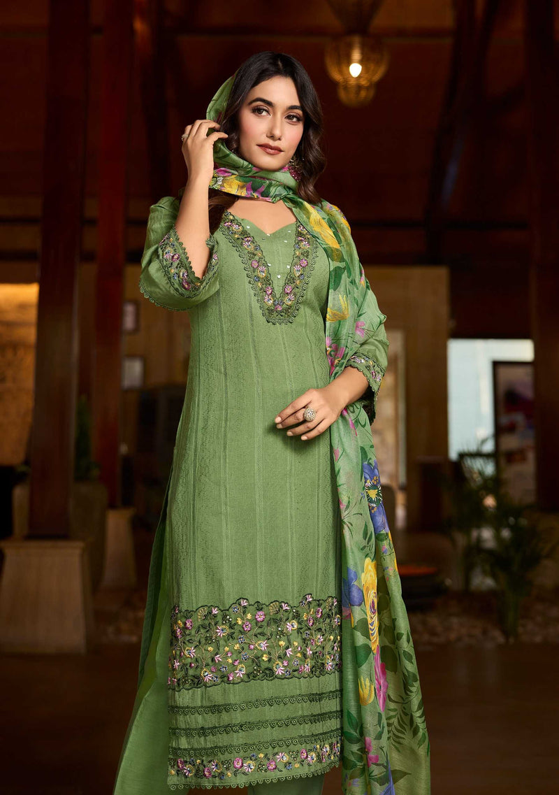 Leela Lady Summer Trends Cotton  Embroidery & Handwork Fancy Designer Combo Set Of Kurti